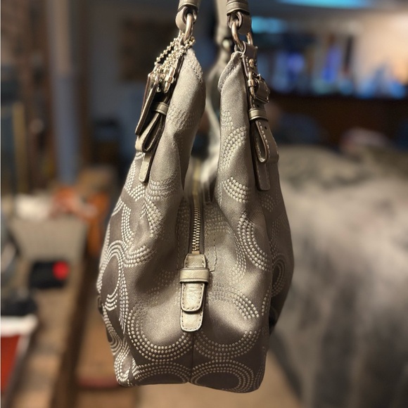Coach Madison Dotted Op Art Sateen Leather Purse